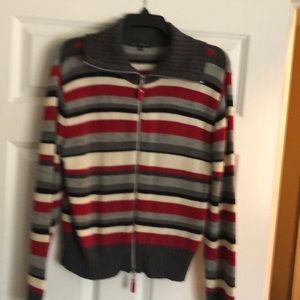 Striped wool sweater.